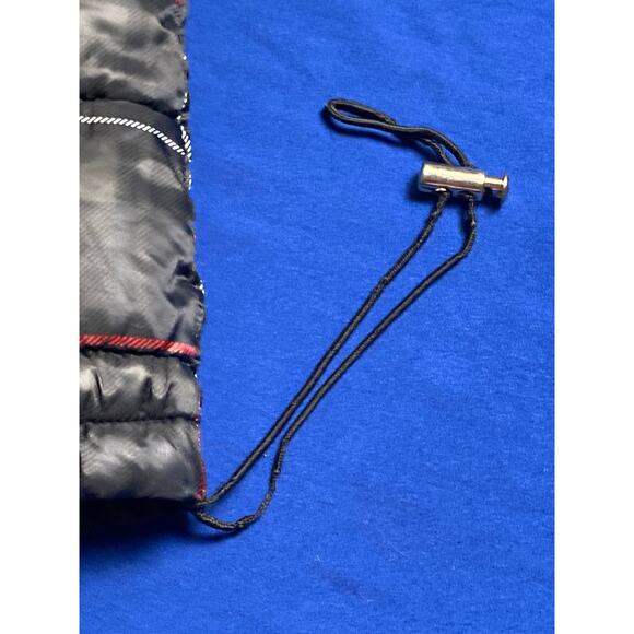 Ralph Lauren Puffer Jacket Coat Women's Extra Small- Black Red Stripe Plaid - Picture 7 of 11